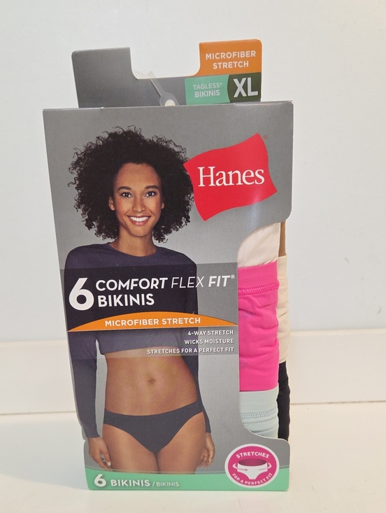 Hanes Other - Hanes 6-Pack Comfort Flex Fit Microfiber Bikinis - Pink/Beige/Black/Gray